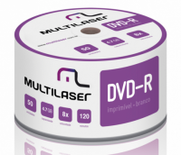 DVD-R Multilaser imprimível 4.7GB 8x Shrink com 50 unid DV052